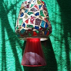 Stained glass candle holder